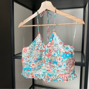 NWT American Eagle Floral Halter Crop Top